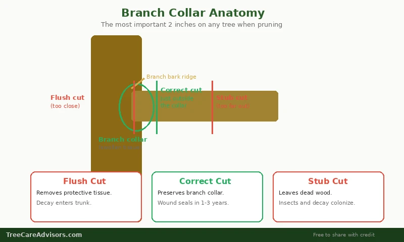 The Branch Collar Is Everything - TreeCareAdvisors diagram